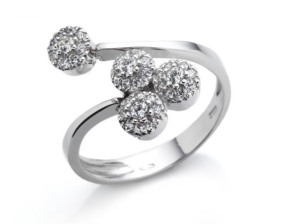 CF01766 - Anello Contrarié Oro con Zirconi 